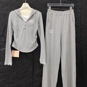 Miu Miu Ladies Ladies Sports Casual Gray Suit
